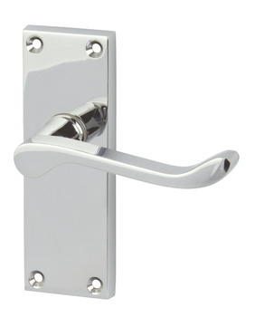 Lever Handles Scroll on Backplates for Latch Zinc Alloy Electro brassed