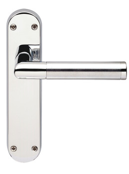 Lever Handles Mitred on Backplates for Latch Brass Polished/satin chrome