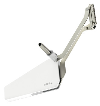 Parallel Lift Up Front Fitting for One-Piece Flaps Free Up For one-piece flaps made from wood glass or with aluminium frame Cabinet height 345-420 mm min. flap height 308 mm flap weight 2.4-4.8 kg grey - view 2