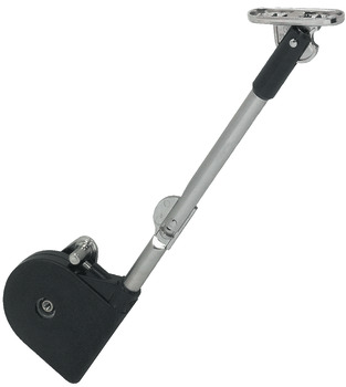 Lid Stay with Quick Mounting Angled Foot for Wooden Flaps Opening angle 90° Black housing