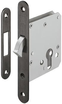 Hookbolt Lock Profile Cylinder Operated Startec For sliding doors Graphite black PVD coated - view 2
