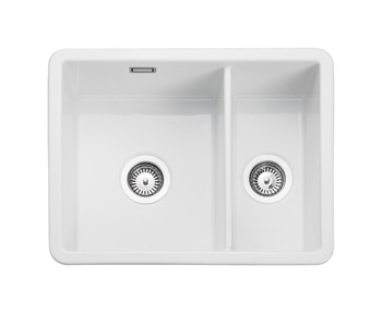 Sink Ceramic 1.5 Bowl Rangemaster CRUB3216 Undermount White - CRUB3216WH