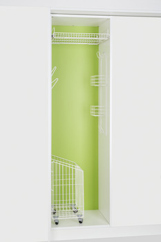 Laundry Basket Free Standing Load Capacity 12 kg Steel For cabinet width 400 mm White RAL 9003 finish