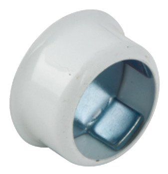 Rail Socket Ø 19 mm Zinc Alloy Invisfix Concealed fixing White finish