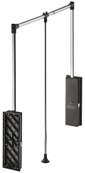 Pull Down Wardrobe Rail for Internal Wardrobe Width 870-1190 mm For mounting on side panel Nickel plated/black finish