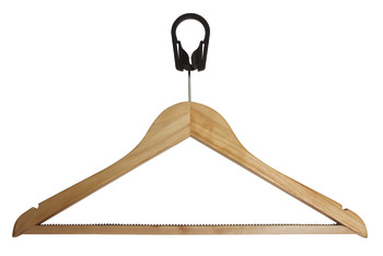 Coat Hanger Anti-Theft Hardwood With skirt notches and special 'non-slip' ruffed rubber trouser bar Width 445 mm