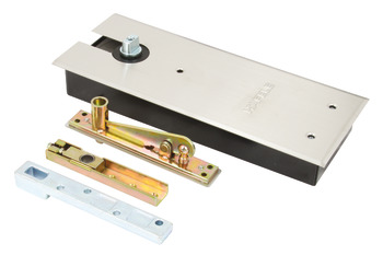 Patch Fitting Set Self closing with Side Panel and Bottom Pivot Startec For double action doors Matt stainless steel finish - view 4