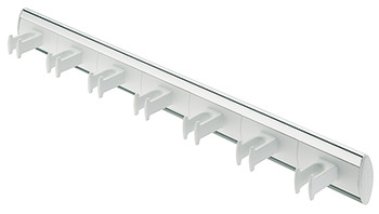 Belt Rack for 7 Belts Aluminium rail with plastic rack White hooks