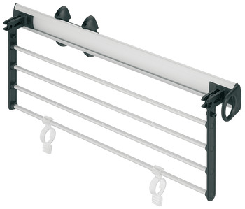 Pull out Rails for Ties Trousers and Skirts Aluminium rail with plastic rack/clips Black rack