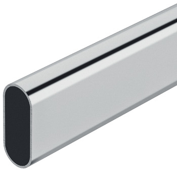 Wardrobe Rail OVA 30 x 15 mm Steel Polished chrome finish