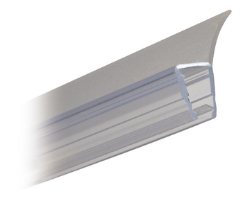 Shower Seal H-Profile for Overlapping Shower Door Arrangement Length 2010 mm Suitable for toughened glass doors 6-8 mm thick Transparent PVC finish