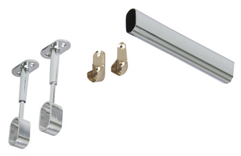 Wardrobe Rail Corner Set Polished chrome and nickel plated finish