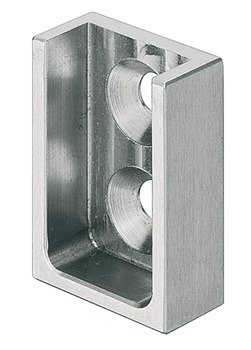 Rail End Support Side Panel Fixing for use with Square Wardrobe Rails Matt brushed finish