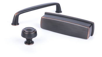 Kane Pull Handle Zinc Alloy Oil Rub Brz 128mm Fixing Centres - view 2