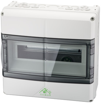 Small Distributor Box with Top Hat Rail Plastic Rated IP65 14 joint units 315 x 155 x 300 mm