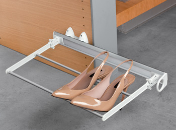 Pull Out Shoe Rack Folding Aluminium and Plastic White finish