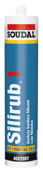 Silicone Sealant Universal Tube 300 ml  Soudal Silirub 1 Clear