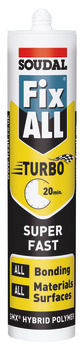 Super Fast Sealant and Adhesive SMX Hybrid Polymer Tube 290 ml Soudal Fix All Turbo Black