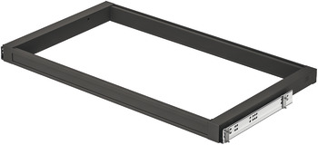 Pull Out Frame Häfele Dresscode For side panel thickness of 19 mm Width B 720 mm for cabinet width 800 mm umber grey RAL 7022