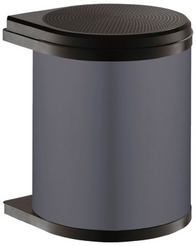 Swing Out Waste Bin for Hinged Door Cabinets 15 Litres Hailo Mono Installation behind hinged doors 1x 15 litre bin slate grey/black