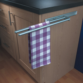 Towel Rail 2-Arm 460mm Aluminium/Plastic Silver Ano - view 2