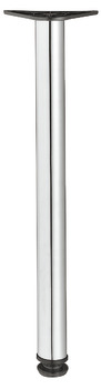 Table Leg Height 710 mm Ø 60 mm Tubular Steel With black plastic height adjustable foot Chrome