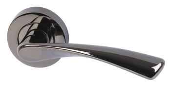 Lever Handles on Round Roses Zinc Alloy Olton Designed for interior doors Black nickel