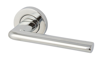Lever Handles on Round Roses Zinc Alloy Gilman Designed for interior doors Polished chrome