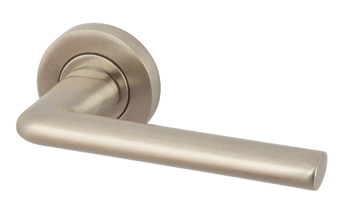Lever Handles on Round Roses Zinc Alloy Gilman Designed for interior doors Satin nickel