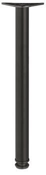 Table Leg Height 710 mm Ø 60 mm Tubular Steel With black plastic height adjustable foot Black