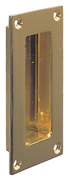 Pull Handle Flush 102 x 51 mm Brass Suitable for sliding and folding timber doors Polished brass