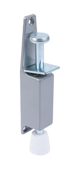 Door Holder Foot Operated Max. Throw 30 mm Mild Steel and Rubber Silver painted