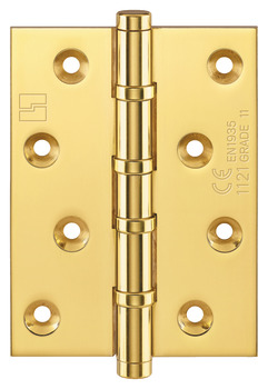 Butt Hinge Ball Bearing 100 x 75 mm Brass Suitable for use on 30 minute fire doors Polished chrome plated