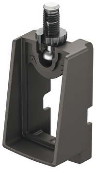 Rail End Support for Straight-Edged Wardrobe Rail Häfele Dresscode Umber grey RAL 7022