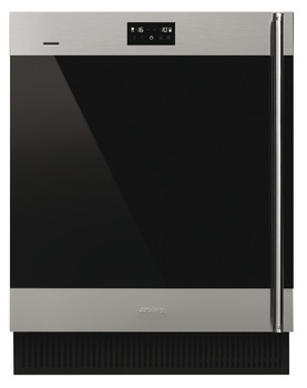 Wine Cooler 38 Bottle Underworktop Wifi Enabled Smeg Classic CVI338LX3 - Left hand hinged Stainless steel with black eclipse glass - view 2