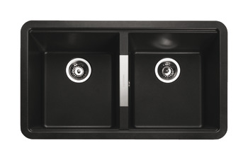 Sink Double Bowl Rangemaster Paragon Igneous Granite Rangemaster Double Bowl PAR2641 Black