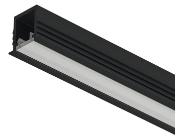 Aluminium Profile for Recess Mounting Loox5 LED Flexible Strip Lights 1104 Length 3000 mm depth 11.5 mm diffuser width 8 mm Black