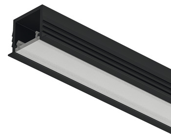 Aluminium Profile for Recess Mounting Loox5 LED Flexible Strip Lights 1103 Length 3000 mm depth 11.5 mm diffuser width 11 mm Black