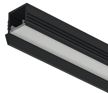 Aluminium Profile for Recess Mounting Loox5 LED Flexible Strip Lights 1105 Length 3000 mm depth 11.5 mm diffuser width 11 mm Black