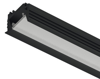 Aluminium Profile for Recess Mounting Loox5 LED Flexible Strip Lights 1106 Length 3000 mm depth 16.9 mm diffuser width 11 mm Black