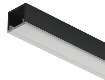 Aluminium Profile for Surface Mounting Loox5 LED Flexible Strip Lights 2101 Length 3000 mm depth 10.7 mm diffuser width 13 mm Black