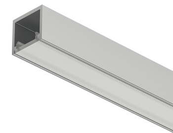 Aluminium Profile for Surface Mounting Loox5 LED Flexible Strip Lights 2102 Length 3000 mm depth 12 mm diffuser width 11 mm Silver coloured