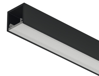 Aluminium Profile for Surface Mounting Loox5 LED Flexible Strip Lights 2102 Length 3000 mm depth 12 mm diffuser width 11 mm Black