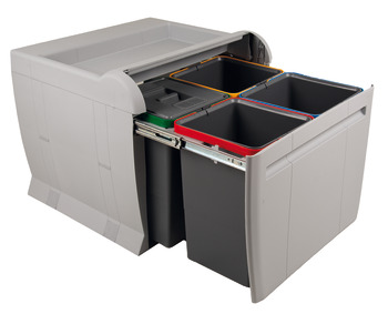City Pull Out Waste Bin for Hinged Door Cabinets 4x 12 litres