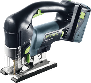 Cordless Pendulum Jigsaw Festool Carvex PSBC 420 PSBC 420 HPC 4.0 EBI-Plus GB Jigsaw with BP 18 Li 5.2 ASI battery pack TCL 6 rapid charger