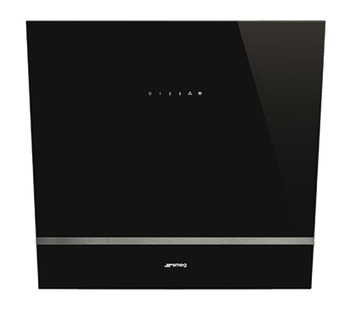 Sloped Chimney Hood 600 mm Smeg Linea KV26N - Black glass with stainless steel trim