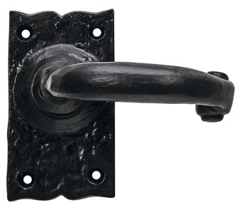 Lever Handles on Backplates Cast Iron Wessex Black antique Backplate for latch