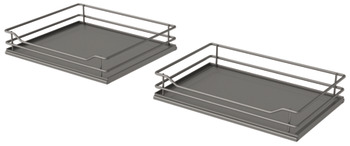 Swing Out Corner Storage Premea Lava Grey Solid Base and Wire Baskets Vauth-Sagel VS COR Fold For cabinet width: 800 mm For door width: 400 Left hand