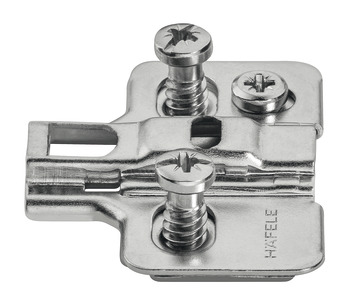 Mounting Plate Cruciform with Pre-Mounted Euro Screws Häfele Metalla 310 For quick fixing hinges Height 0 mm