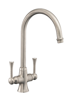 Mixer Tap Dual Lever Rangemaster Estuary Brushed nickel